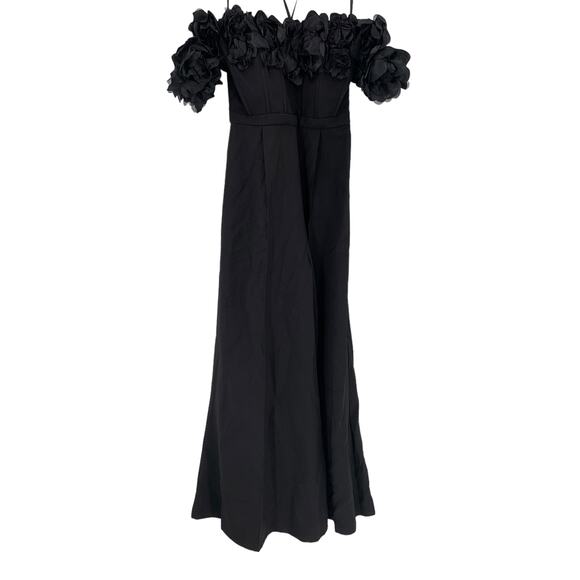MAC DUGGAL Dress Size 4 Evening Gown Jumpsuit Ruffle Floral Bustier Off Shoulder - Picture 4 of 6